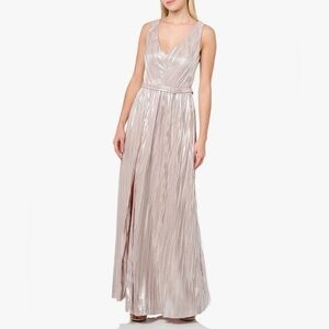 Eliza J Women's Dresses Dress FORMAL SLEEVELESS V NECK METALLIC KNIT GOWN NWT